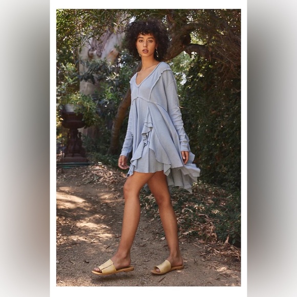 Free People FP Beach Palm Tunic Mini Dress in Storm Cloud NWOT - Picture 4 of 10